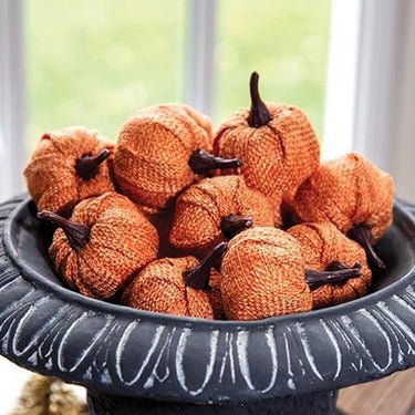 12 Pack Orange Burlap Pumpkins 15 - The Fox Decor